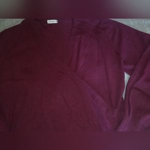 Burgundy mock wrap sweater